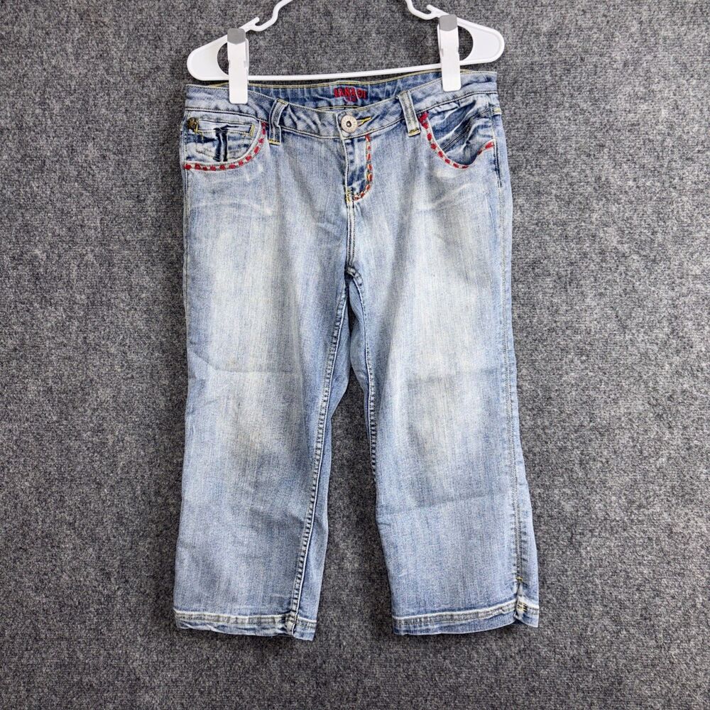 Zana Di Jeans Womens Size 13 33 Blue Capri Embroidery Vintage
